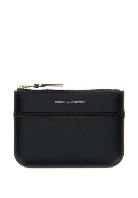 pouch zip triple stitch unisex black COMME DES GARÇONS WALLET | SA8100TS1